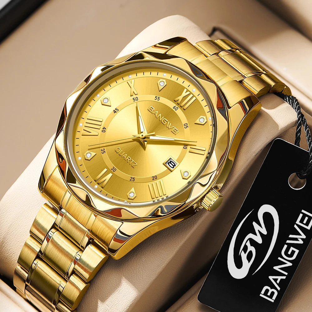 LIGE Men Watch BangWei Top Brand Luxury Watch Men Waterproof Week Date Clock Sport Watch Men Quartz Wristwatch Relogio Masculino