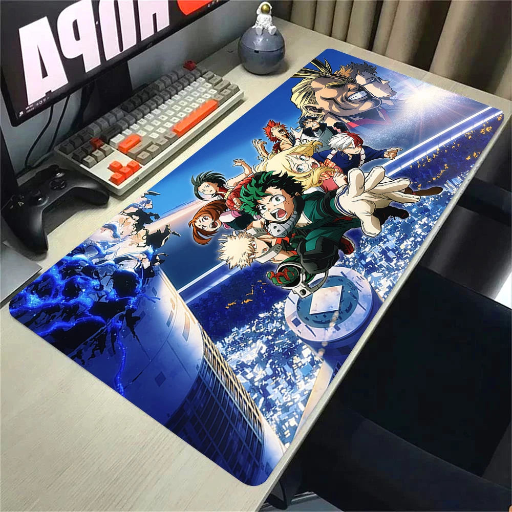 900x400 Mouse Pad My Hero Academia Keyboard Pad Gaming Accessories Desk Mat Natural Rubber Anti-slip Soft Office Tapis De Souris