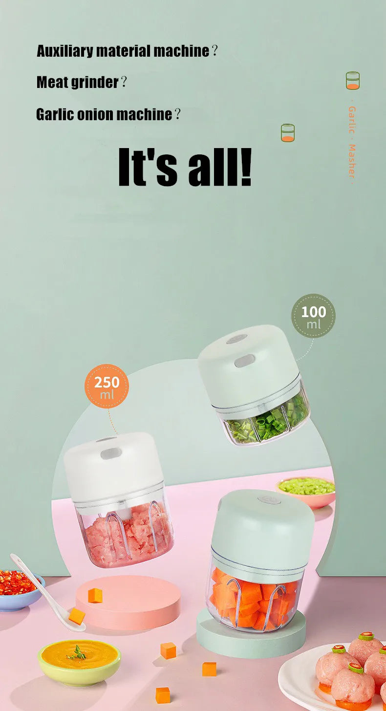 Multifunctional Cooking Machine Automatic Household Meat Grinder Baby Supplementary Food Stirring Minced Garlic ﻿