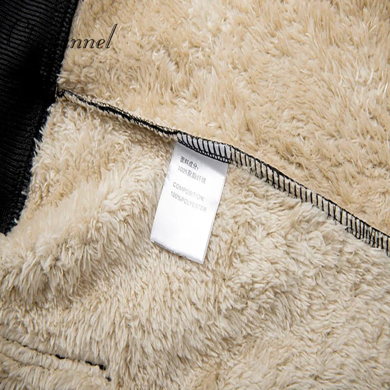 Autumn and Winter New Lamb Fleece Coat Men's Trendy  Print with Thick Fleece Hoodie Jacket Hoodie