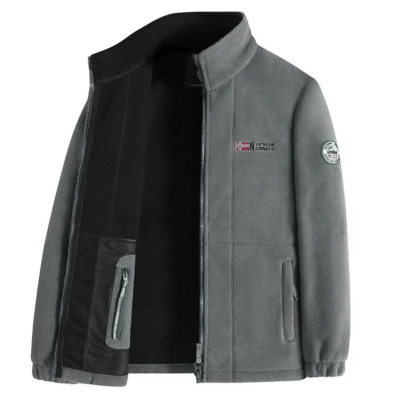 High Quality Thickened Fleece Lined Hat Jacket Embroidered Cotton Jacket Warmth Retention Outerwear for Men Summer Thin