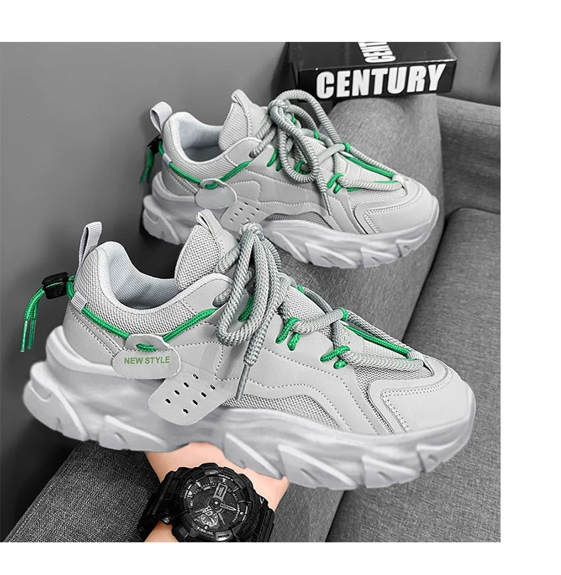 Sport Shose Male Fashion Street Shoes Lightweight Comfortable Lace-Up Gym Shoes Mens White Sneakers Platform Shoes Mens Trainers