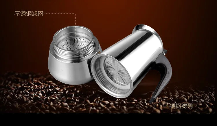 Stainless Steel Italian Mocha Pot Coffee Pot European Concentrated French Coffee Pot