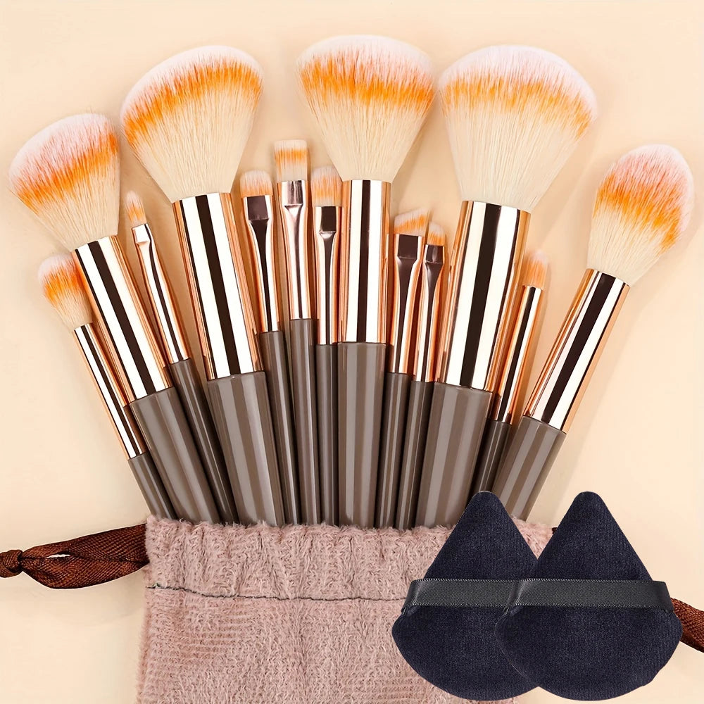 Makeup Brushes Set 13Pcs Premium Synthetic Brush Foundation Powder Blending Concealer Eyeshadow Blush Cosmetics Brushes Travel