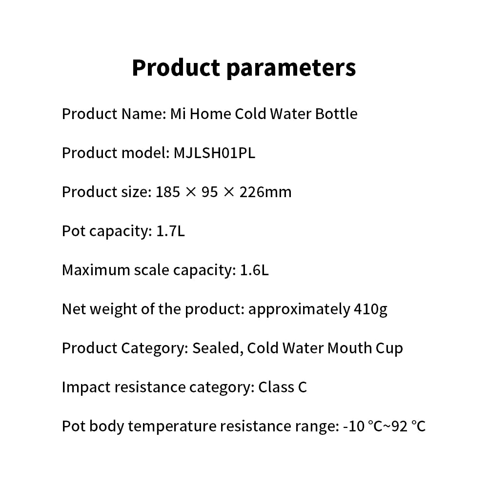 Original New Xiaomi MIJIA Cold Water Pot 1.6L Large Capacity Household Cold Water Pot Coffee Pot Tea Pot Ice Extraction Pot