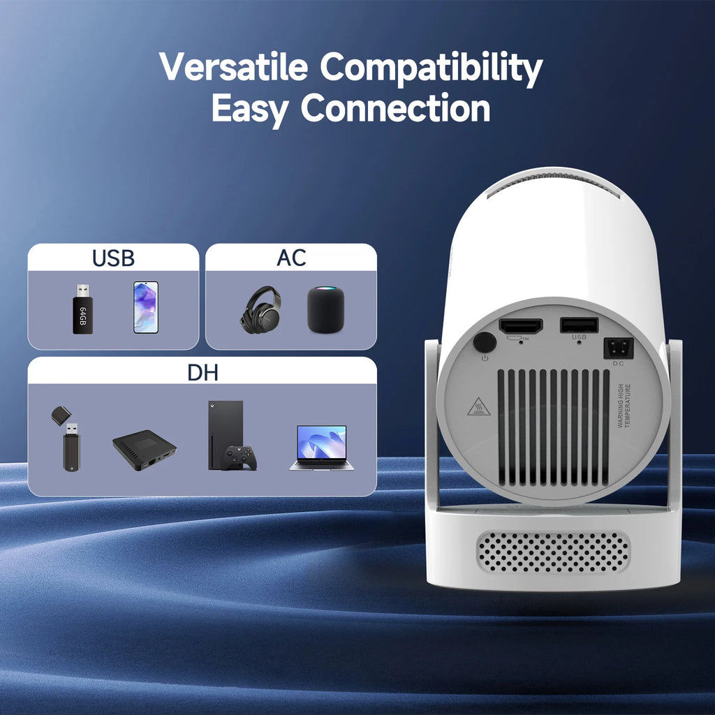 Magcubic HY300 Pro+ 4K Android 11 Portable Projector 8000 Lumens WiFi 6 BT5.4 Outdoor Theater 5W HiFi Speaker 720P HD Supported