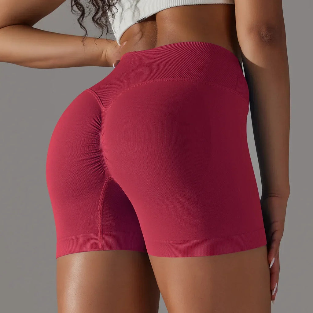 Women High Waist Workout Fitness Yoga Shorts Gym Push Up Yoga Leggings Scrunch Butt Seamless Sports Shorts