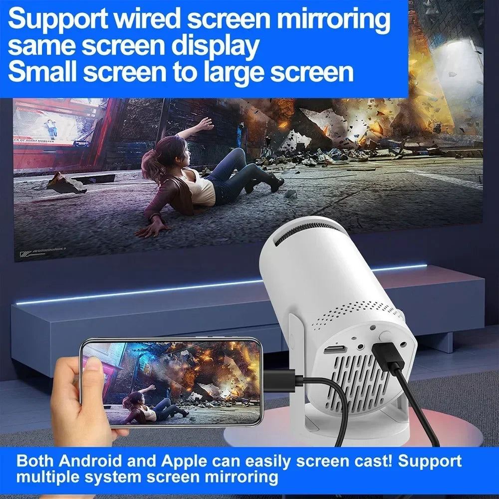 Portable Wired Mini Projector Support 1080P 40 ANSI Lumens for LED Projector Cell Mobile Phone Video  HDMI USB