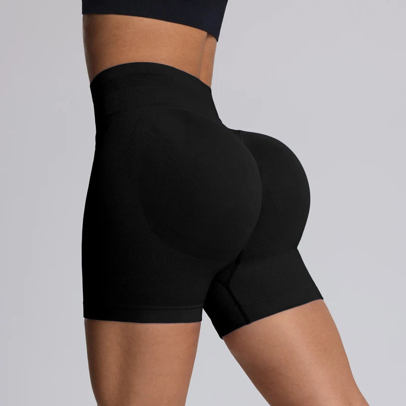 High Impact Summer Yoga Shorts Sportswear Woman Gym Seamless Workout High Waist Shorts w/Tummy Control Running Fitness Leggings