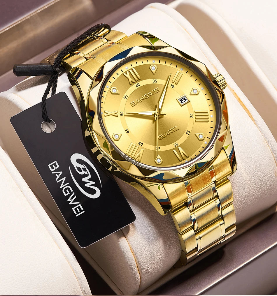 LIGE Men Watch BangWei Top Brand Luxury Watch Men Waterproof Week Date Clock Sport Watch Men Quartz Wristwatch Relogio Masculino