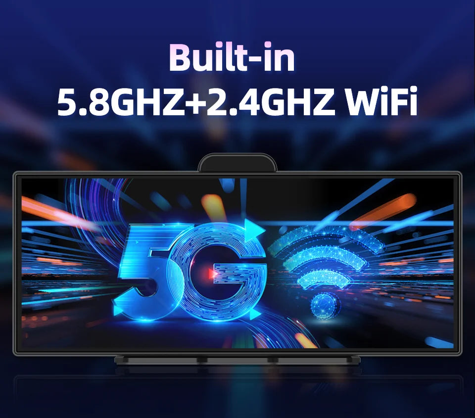 Imagebon H70K 11.4" 4K Dashcam Wireless CarPlay & Android Auto Dual Recording WiFi GPS Navigation AI Voice Night Vision Car DVR