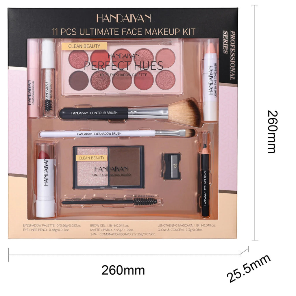 Professional Makeup Kit 11 Pieces Eyeshadow Contour Blusher Set Waterproof Highly Pigmented Smudge Proof Face Cosmetics Collecti