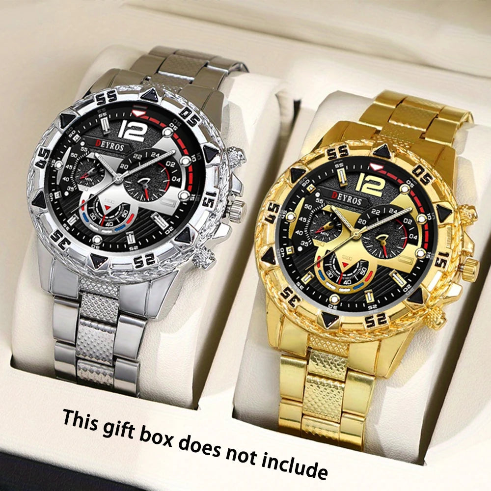Men Watch 2pcs/set, Classic Fashion Men's Business Quartz Watches Sets Analog Casual Wrist Watch Sets, Gifts for Men.