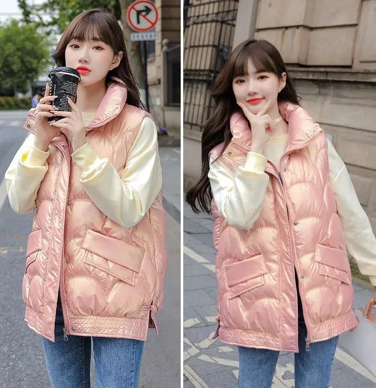 Vest for Women Quilted Warm Clothes Fashion 2025 Cheap Sleeveless Padded Cotton Waistcoat Woman Winter Clothing Casual Autumn