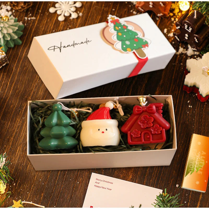 Christmas Scented Candles Three-piece Gift Box Gloves Elk Gingerbread Man Aromatherapy Girl Friends Creative Warm Christmas Gift