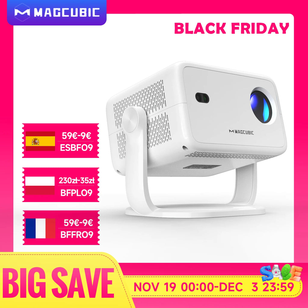 Magcubic Native 1080P 650ANSI 4K Android11 L018 Projector With Auto Keystone Correction Focus Wifi6 BT5.2 Portable Movie Outdoor