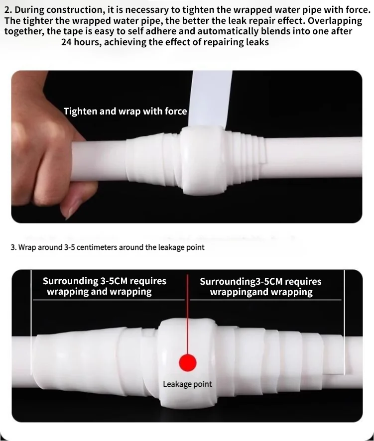 Insulating pipe tape with super waterproof, leak-stopping, sealing and repair performance is suitable for silicone kitchens