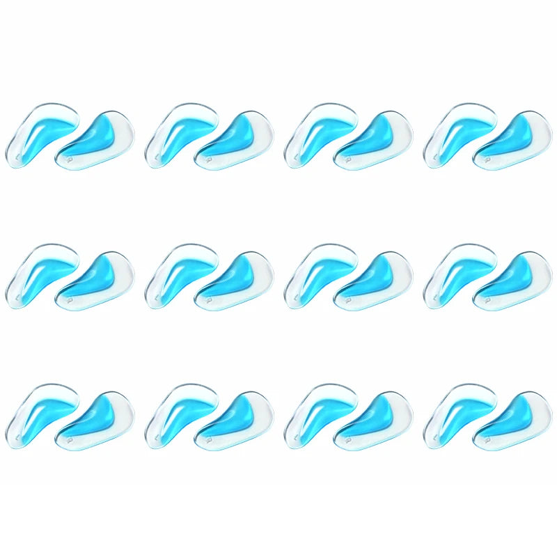 4Pairs/8Pairs/12Pairs Silicone Arch Support Insoles - Washable & Reusable, Comfort Foot Cushions For Shoes And Boots