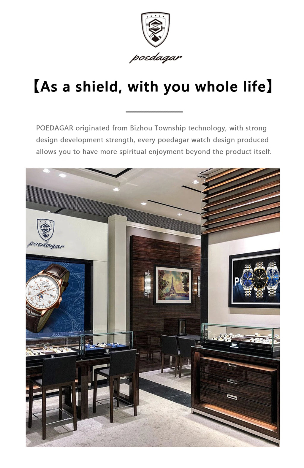 POEDAGAR Original Luxury Men's Watches Date Chronograph Stainless Steel Quartz Watch Waterproof Luminous Fashion Man Wristwatch