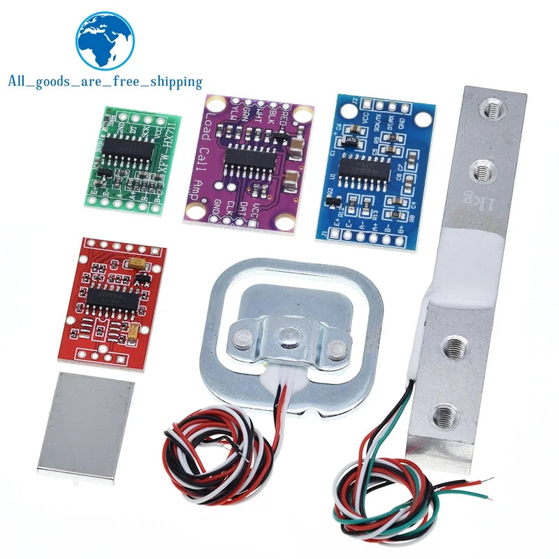 TZT Load Cell 1KG 5KG 10KG 20KG HX711 AD Module Weight Sensor Electronic Scale Aluminum Alloy Weighing Pressure Sensor