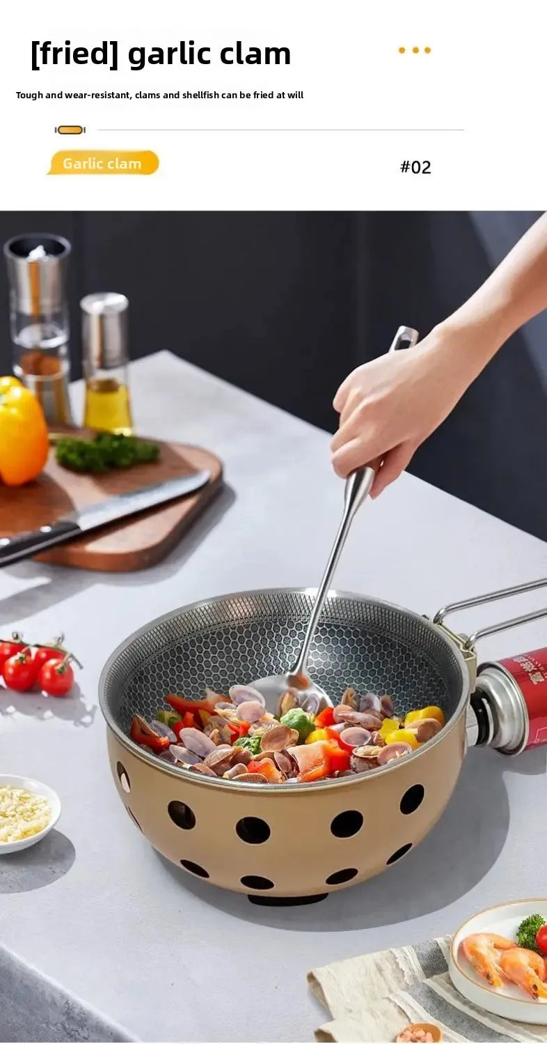 Outdoor integrated pot, card stove, multi-functional portable car camping, picnic, gas tank, universal pot, gas integrated pot