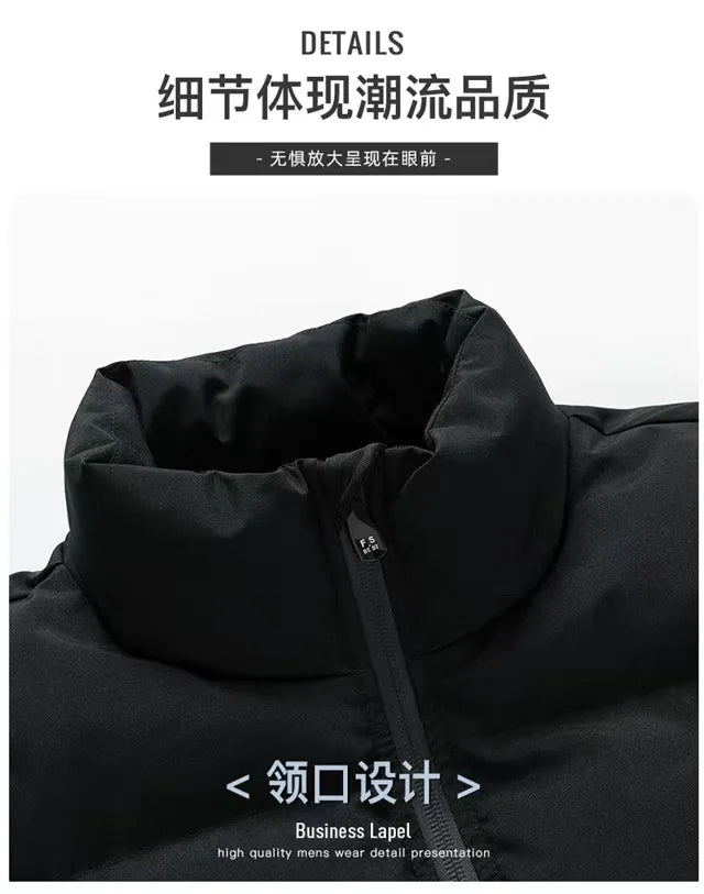 2025UFC new thick jacket, warm cotton-padded jacket, winter casual sports down jacket, stand-up collar windproof jacket