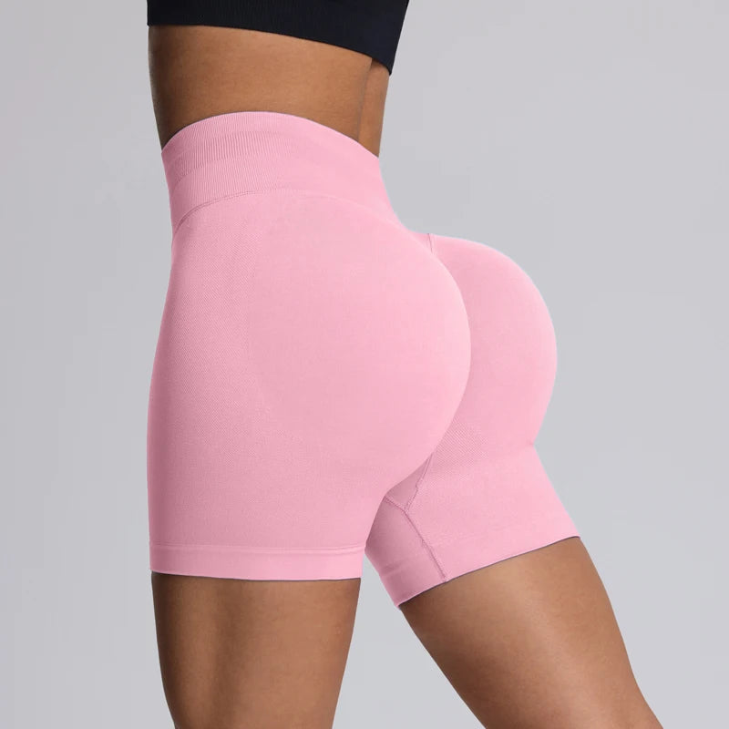 High Impact Summer Yoga Shorts Sportswear Woman Gym Seamless Workout High Waist Shorts w/Tummy Control Running Fitness Leggings