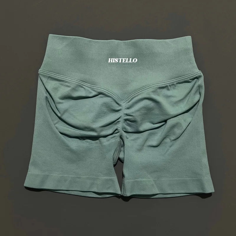 HISTELLO Impact Shorts Df Substitute High Waist Women Yoga Workout Shorts Seamless Leggings Stretch Fitness Gym Running Shorts