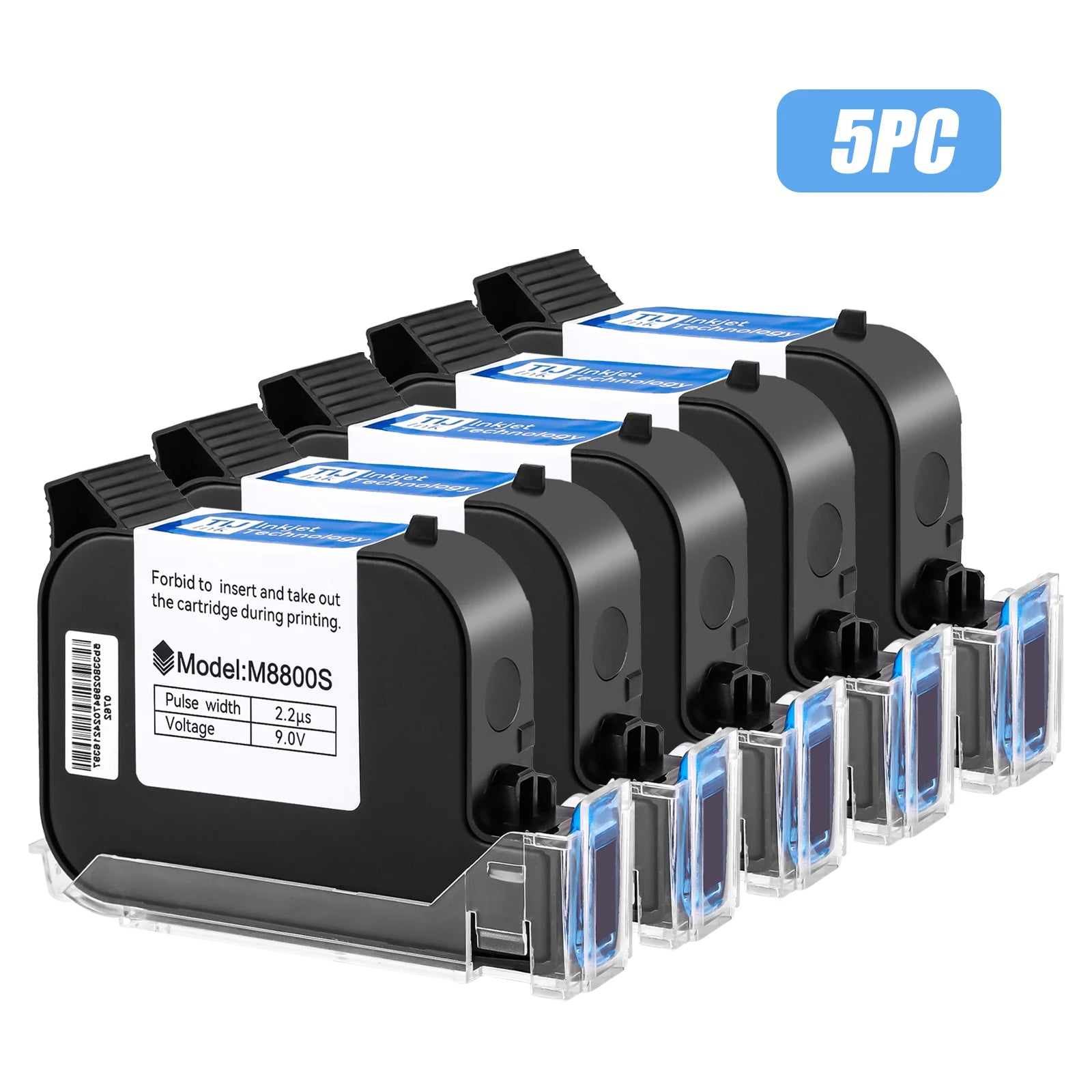 Prime TIJ Cartridge 1/2/3/5PC Online Handheld Inkjet Printer Cartridge 12.7mm Black Fast Drying Water-proof Solvent Ink Original