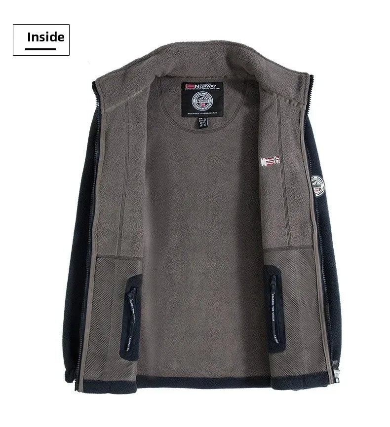 High Quality Thickened Fleece Lined Hat Jacket Embroidered Cotton Jacket Warmth Retention Outerwear for Men Summer Thin