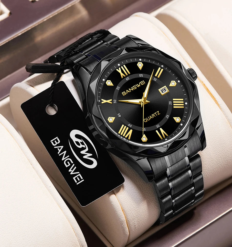 LIGE Men Watch BangWei Top Brand Luxury Watch Men Waterproof Week Date Clock Sport Watch Men Quartz Wristwatch Relogio Masculino