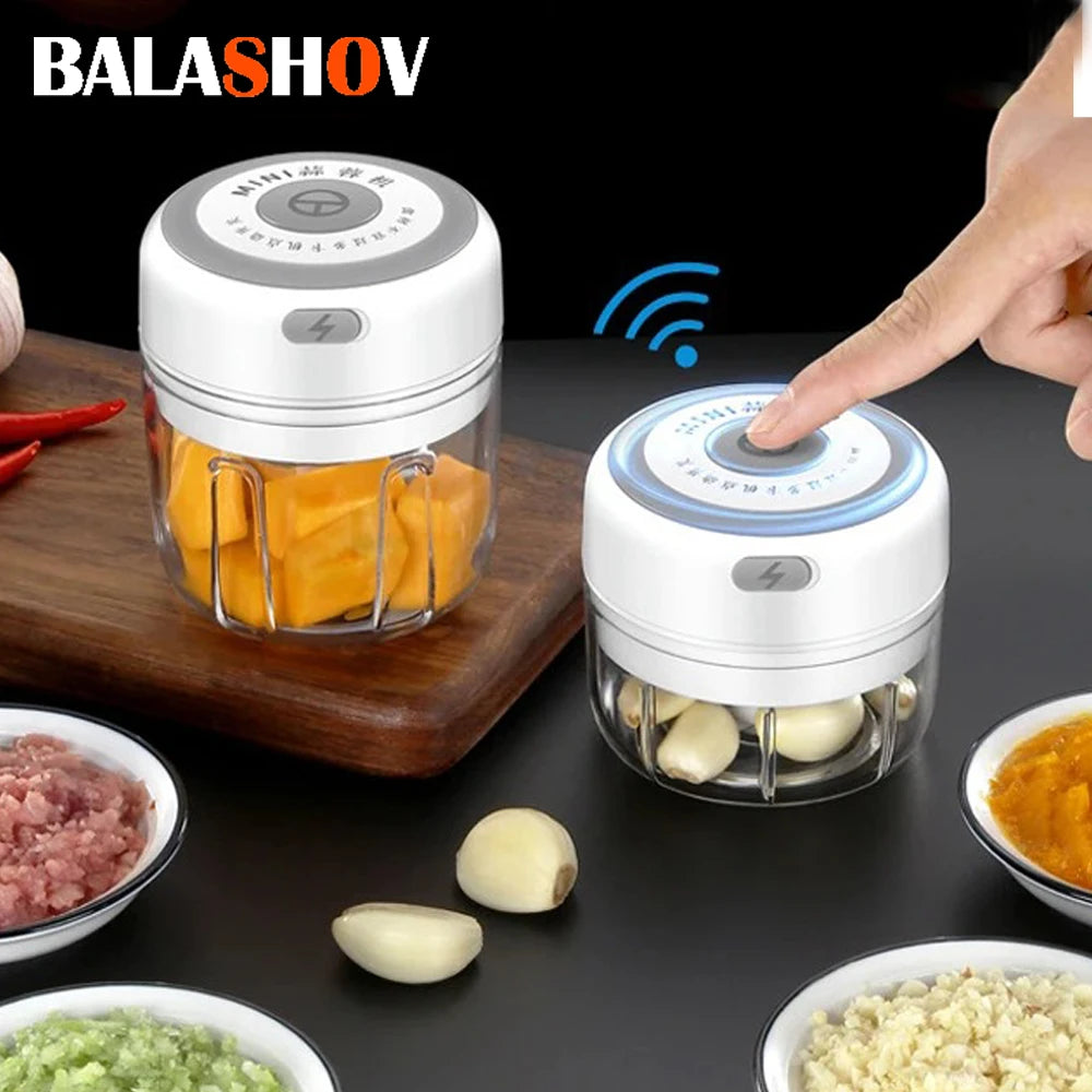 Electric Mini Garlic Masher USB Garlic Chopper Machine Ginger Vegetable Crusher Food Vegetable Processor Chili Chopper Masher