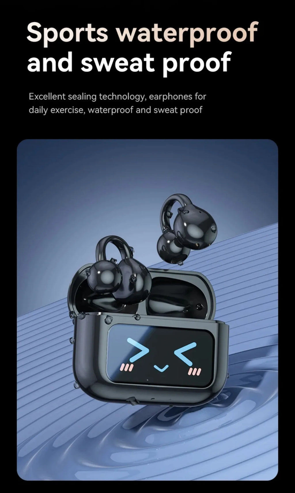 Wireless Ear Clip Earphones with Touch Screen 144 Languages AI Real Time Translation Headphones Smart Bluetooth Earbuds Device