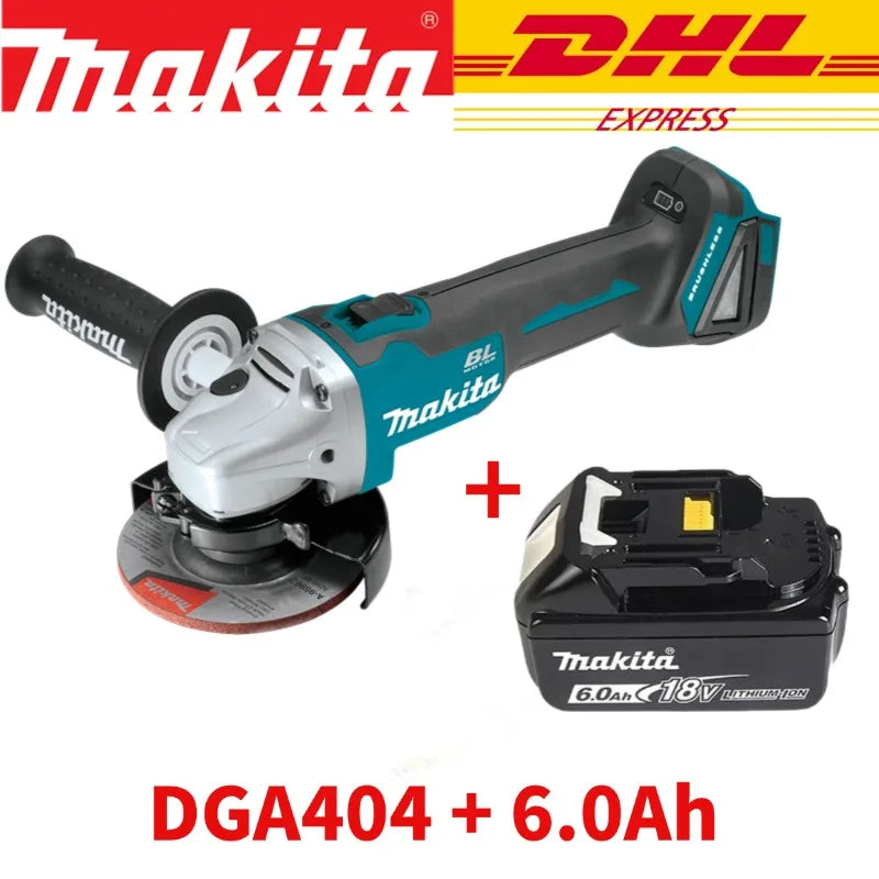 18V  Makita 125 DGA404 Brushless Lithium Electric Angle Grinder Rechargeable Cutting Machine High Power Polishing Machine