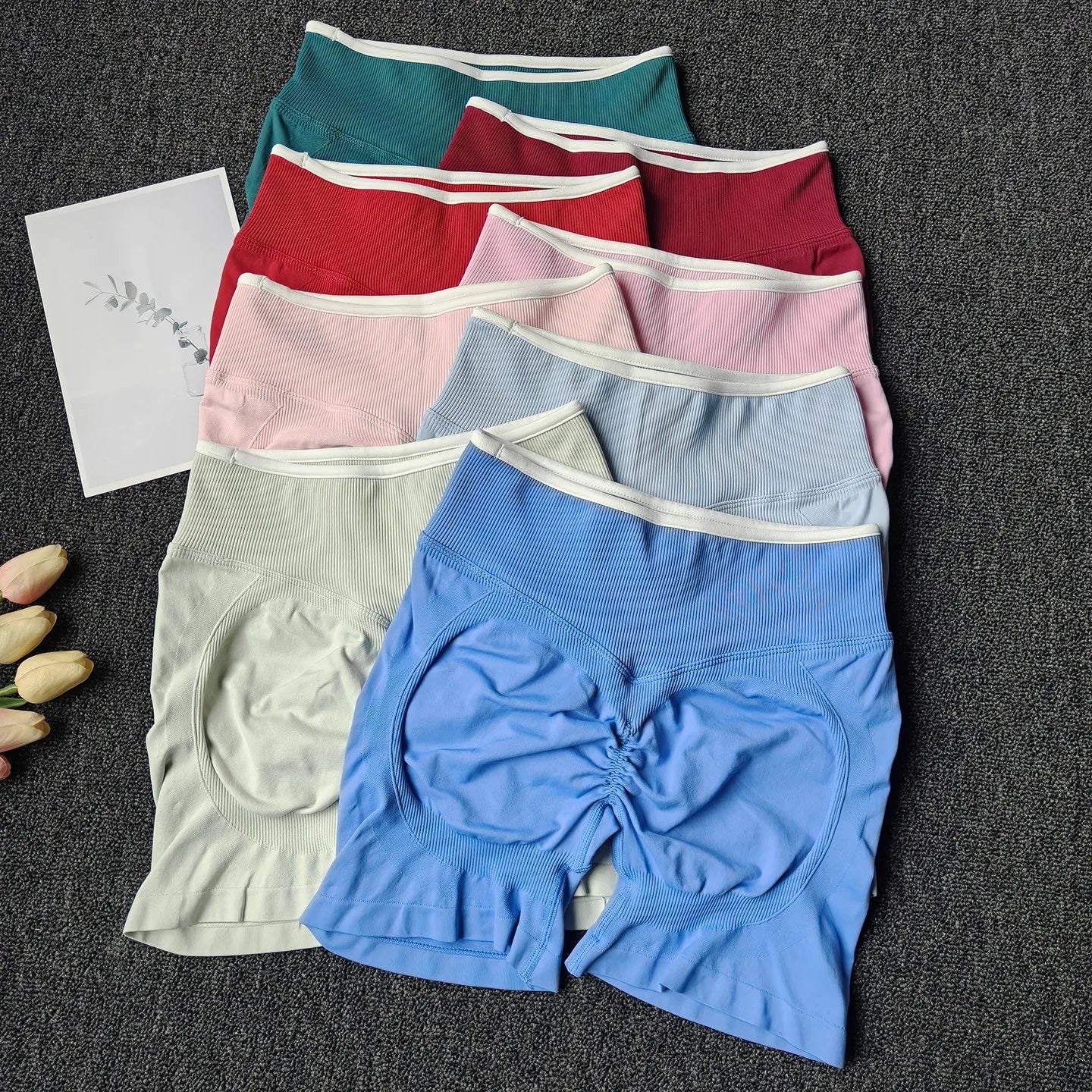 Gym Shorts Women Fitness Sports High Waisted Shorts Running High Waisted Yoga Shorts Workout Seamless Workout Tight