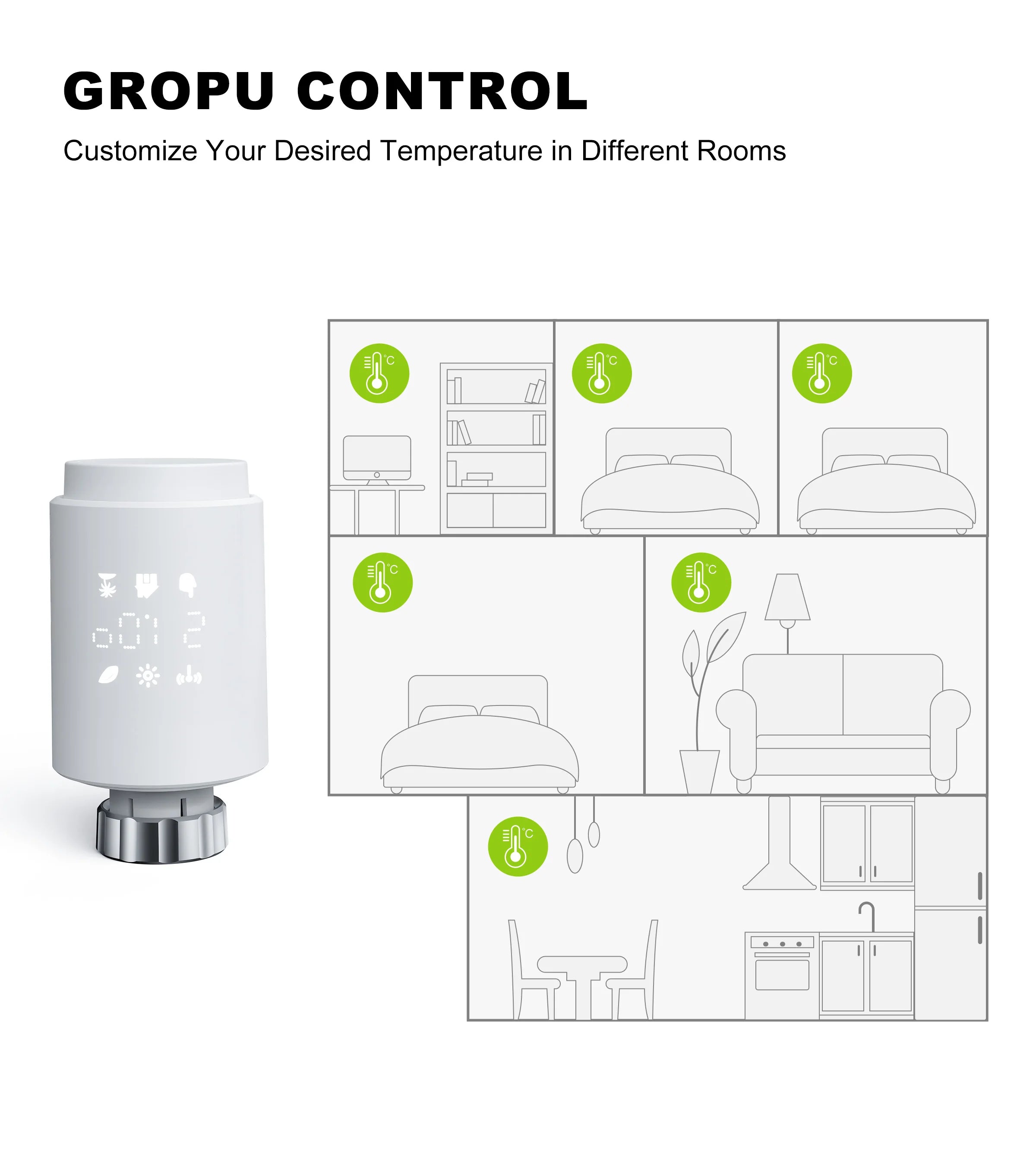 GIRIER Tuya Smart Thermostatic Radiator Valve ZigBee Thermostat Radiator TRV Programmable Temperature Controller Work with Alexa