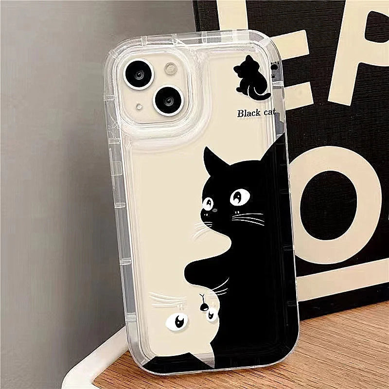 Cartoon Cat Graphic Soft Phone Case For Xiaomi Redmi Note 13 12 Pro Plus 5G 12S 11S 12S 11S 10S Redmi 12 13C 4G Shockproof Cover