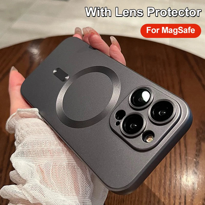 Original For Magsafe Magnetic Wireless Charge Case For iPhone 15 13 12 11 14 Pro Max Plus Silicone Shockproof Cover Accessories