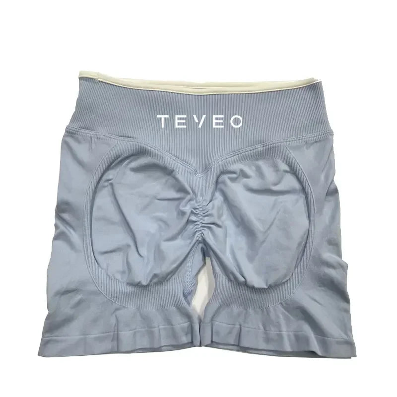 TEV Women's Sports Yoga Shorts Fitness Cycling Elastic Sports Pants Ignite Sculpt Scrunch Short Yoga Bra Set leggings