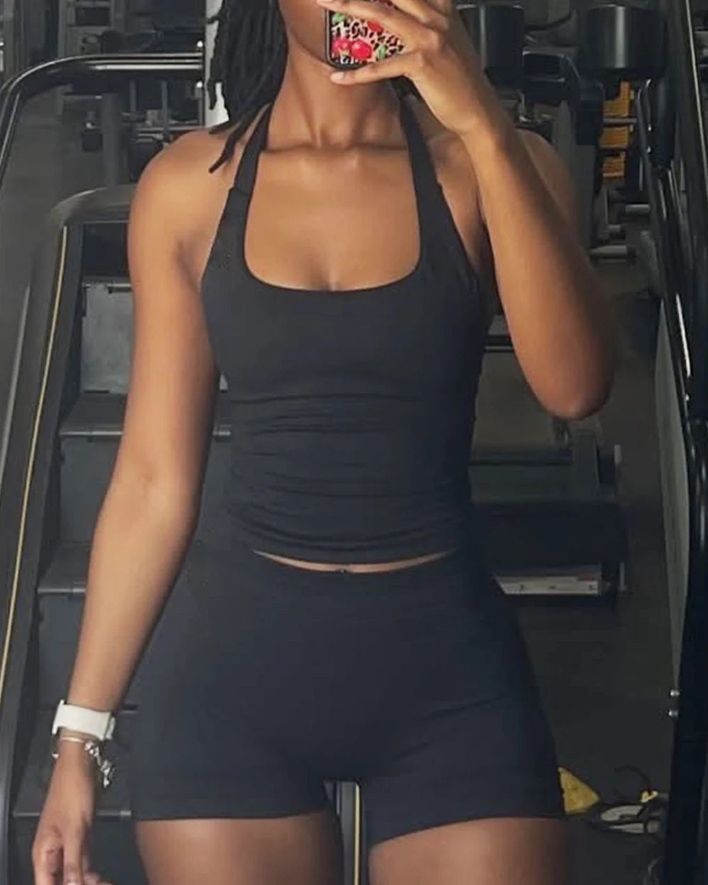 Gym Top Women Clothes Strappy Workout Tank Top Padded Sports Bra Backless Yoga Shirts Seamless Gym Crop Top Halter Fitness Vest