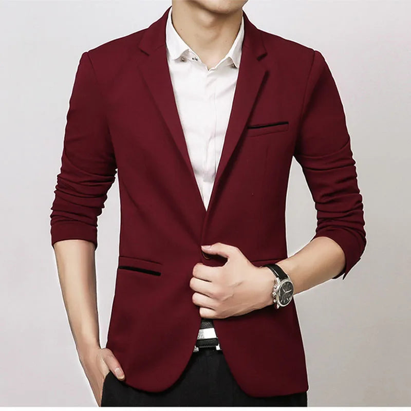 Classic Men's Blazers 5XL Autumn Spring Korean Style Slim Suit Jacket Men Blazer Masculino Clothing Vetement Homme A3F1415