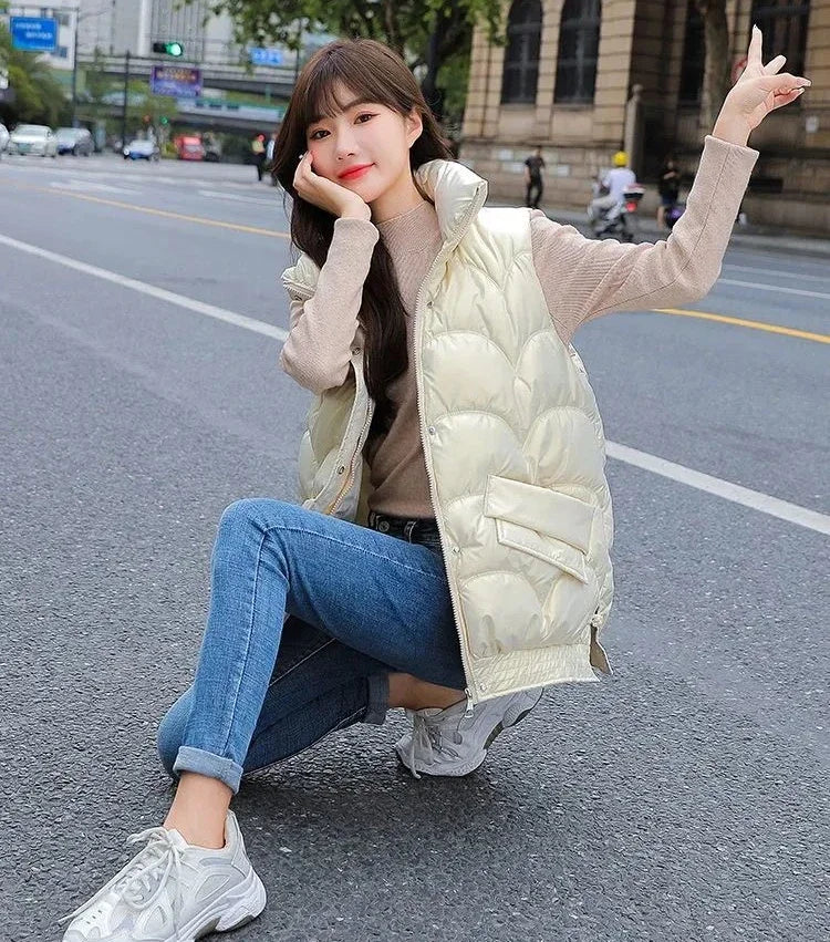 Vest for Women Quilted Warm Clothes Fashion 2025 Cheap Sleeveless Padded Cotton Waistcoat Woman Winter Clothing Casual Autumn