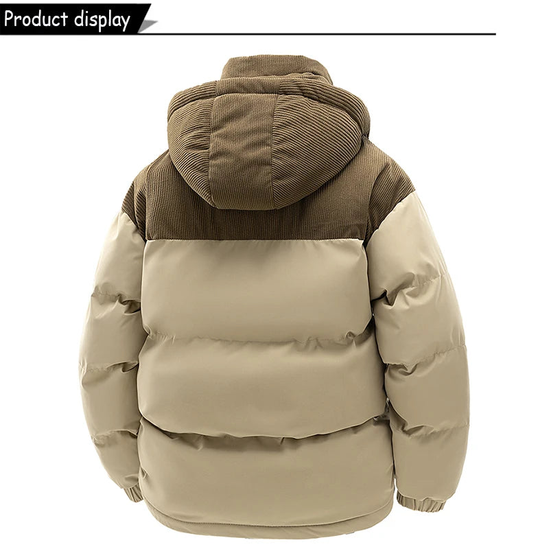 Autumn Winter Men Outdoor Removable Hooded Windbreak Jacket Coats Men Warm Outwear Casual Fashion Solid Parkas Jacket Male Tops