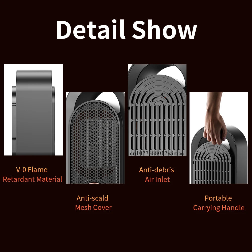 Portable Heater Electric Heater Convenient Bedroom Heater Heating Warm Winter Warmer Machine Fast Heating Office Home Appliance