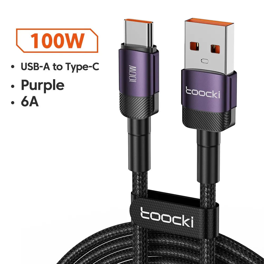 Toocki USB Type C Cable Fast Charging USB C Charger Cord For iPhone 15 14 13 12 11 Huawei P40 P30 Realme Oppo Oneplus Samsung