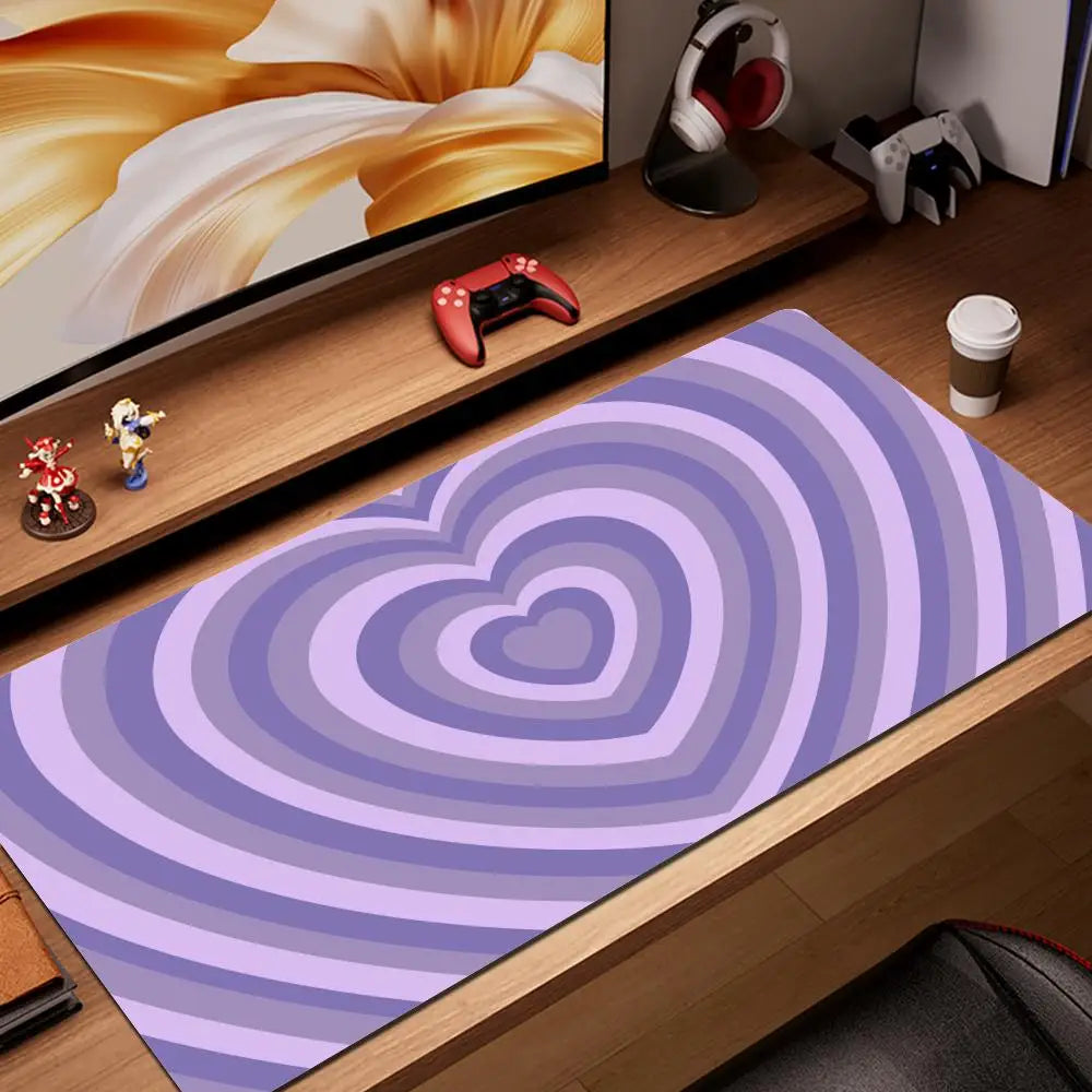 Coffee Love Heart Gaming Accessories Laptop Mousepad Rubber Anti-skid Keyboard Mat Computer Offices Game Desk Mat Pink Mousepad