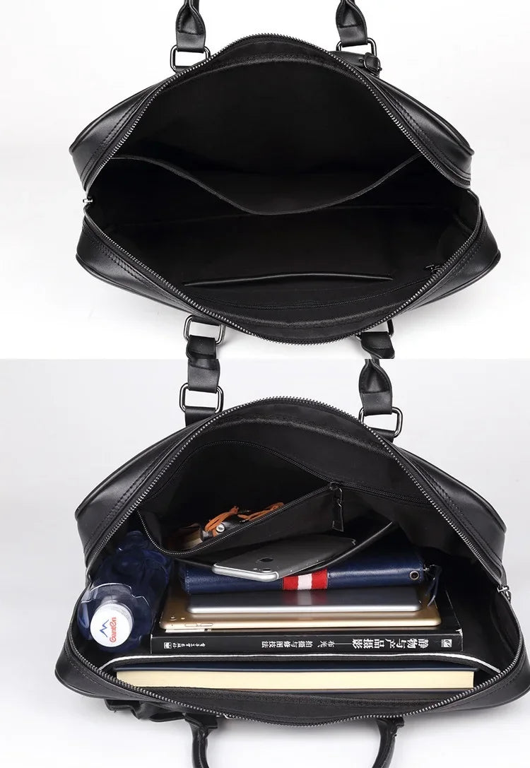Simple Design Man Laptop Handbag Soft PU Leather Fashion Man Business Briefcase Messenger Bag Fashion Man Handbag