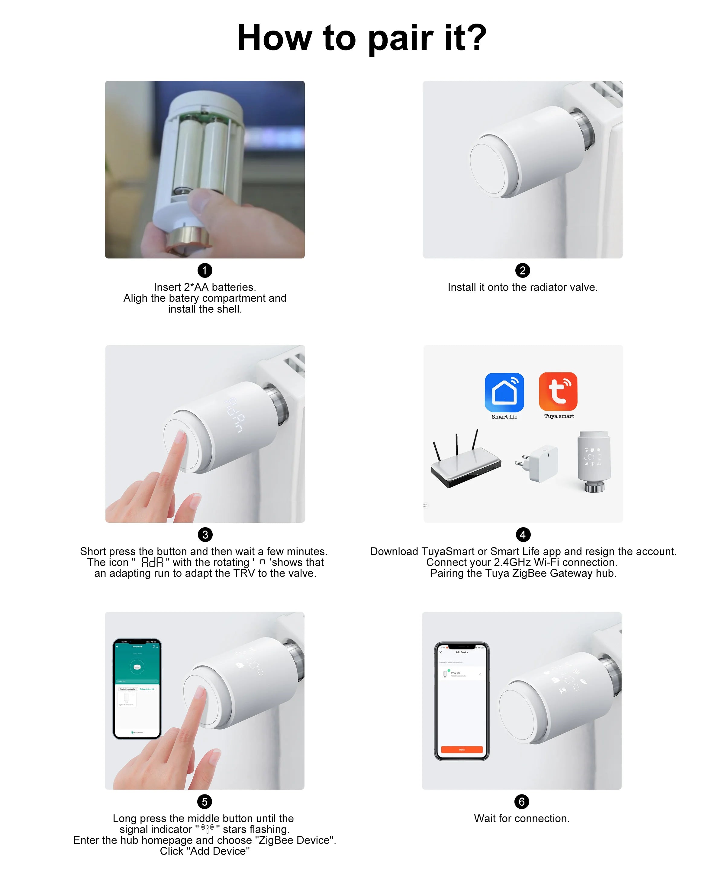 GIRIER Tuya Smart Thermostatic Radiator Valve ZigBee Thermostat Radiator TRV Programmable Temperature Controller Work with Alexa