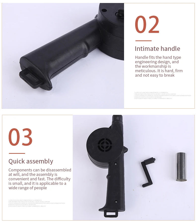 Hand Blower Household Hand Portable Barbecue Blower Small Hair Dryer Outdoor Barbecue Accessories Tools