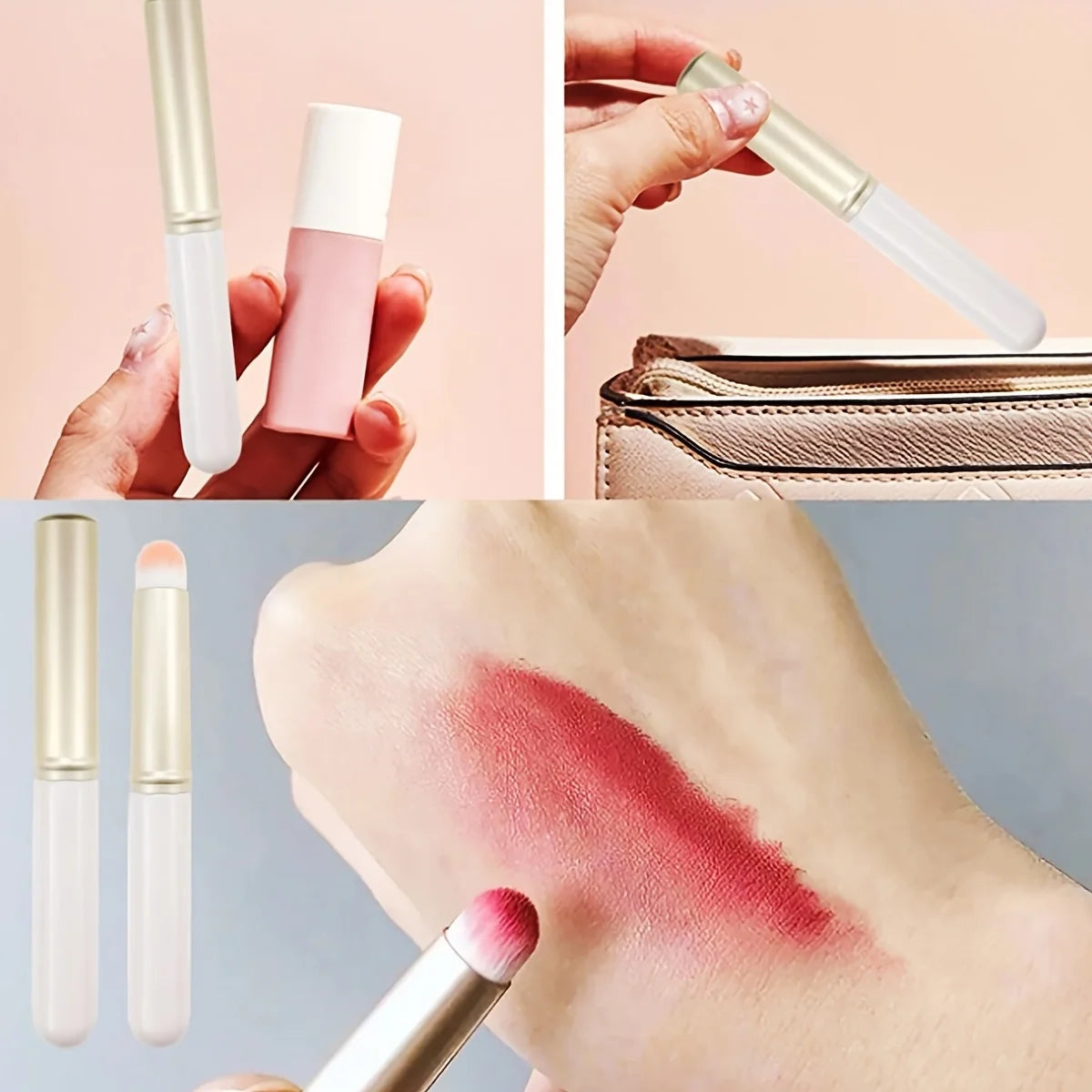 1 Lip Brush, Concealer Brush, Lip Gloss Brush, Concealer Brush With Cover, Makeup Tool Soft Brush Head To Make Lip Makeup.